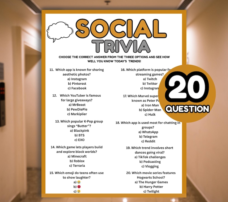 Social Trivia Game for Adults and Teens, Fun Group Party Quiz, General ...