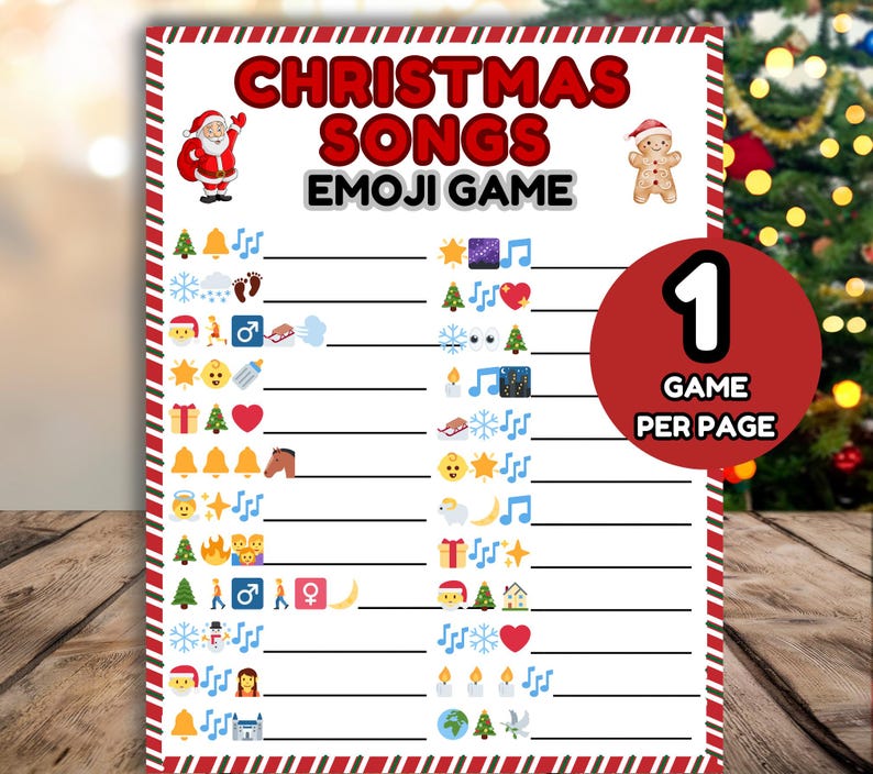 Christmas Songs Emoji Game, Holiday Song Emoji Pictionary Xmas Carols ...