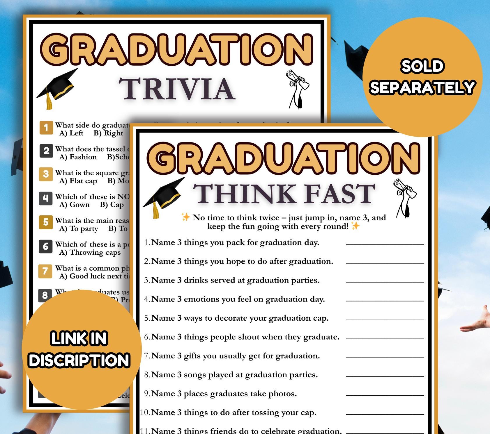 Graduation Left Right Game, Fun Printable Graduation Party Game ...