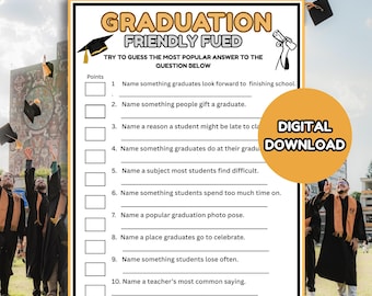 Graduation Family Feud Game, Graduation Family Feud Games, Graduation Trivia Game, Graduation Activities, Graduation, Graduation Party Games