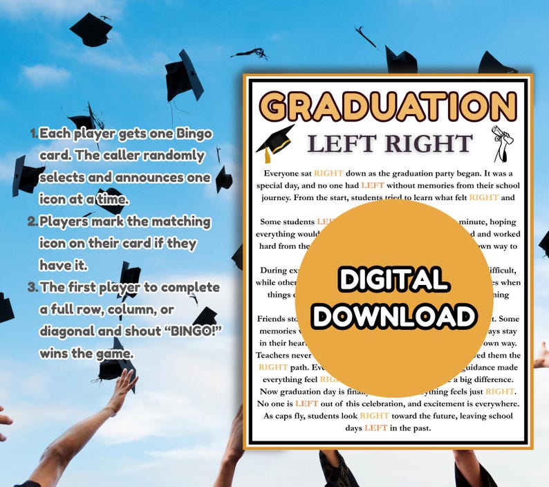 Graduation Left Right Game, Fun Printable Graduation Party Game ...