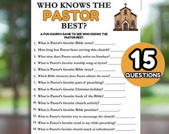 Who Knows the Pastor Best Game, Fun Church Trivia for Adults and Kids, Printable Church Game for Teens, Church Icebreaker, Church Activities