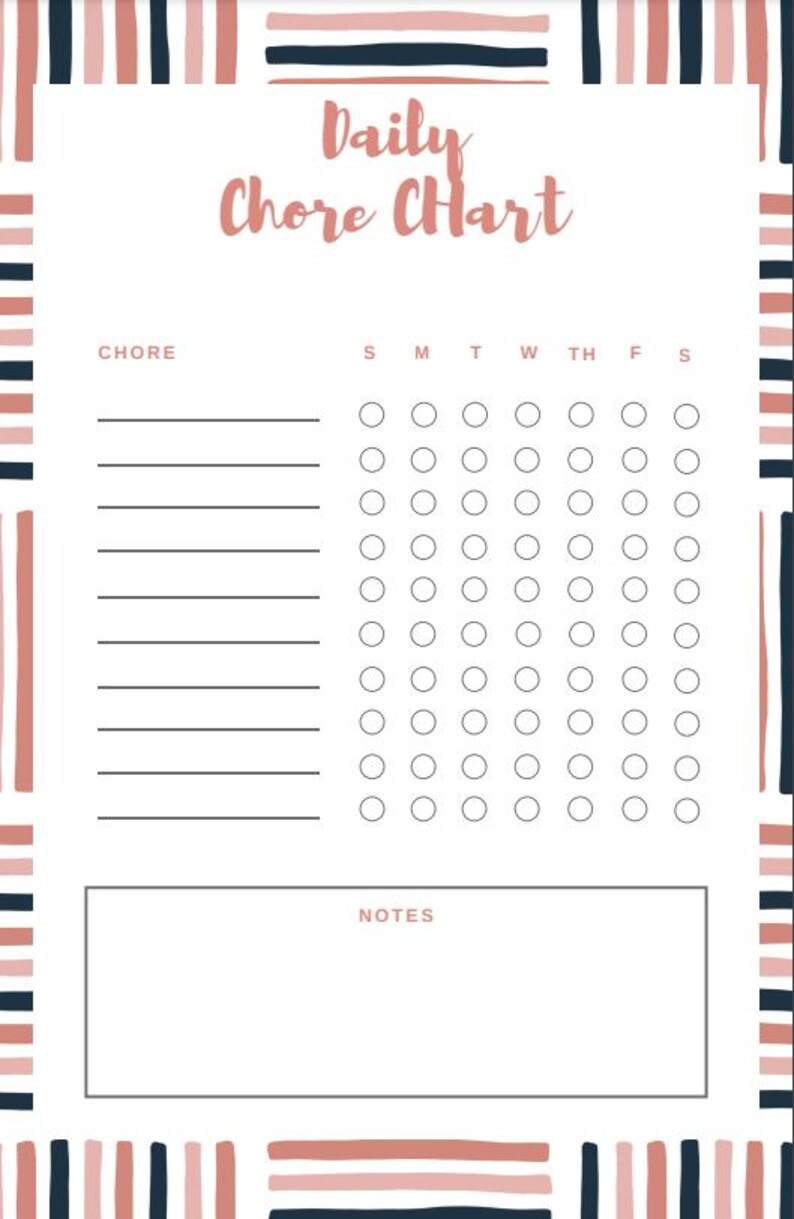 Family Chore Chart Printable (US Letter, A4, Half-card / Kids ...