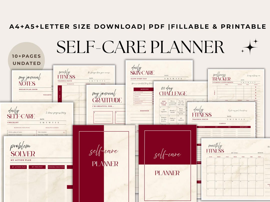 Self Care Planner Bundle – Daily Wellness & Mindfulness Routine ...