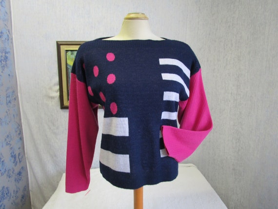 80s L Diane Von Furstenberg Acrylic Pullover Cropp