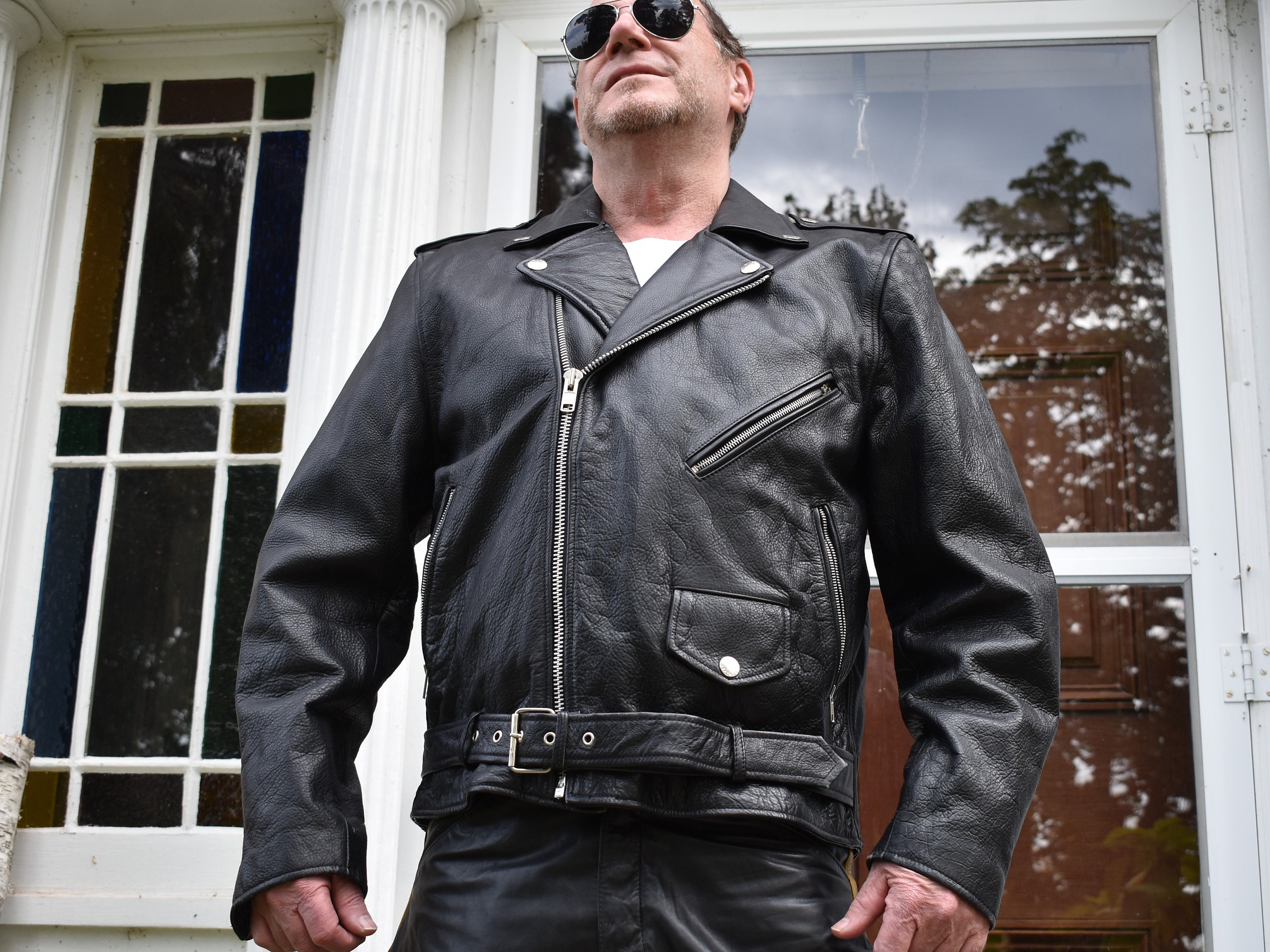1990s Wilson leather jacket/biker jacket www.kyowa-cars.com