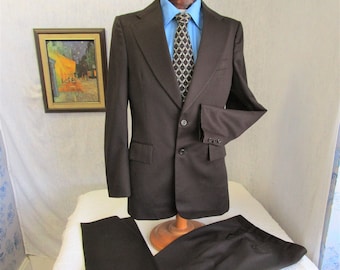 60s 40R Dunn's Craftsman Men's Suit Dark Brown