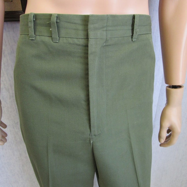 70s 38x27 Vietnam War Fatigues Combat Army Tropical Weight PANTS Olive Drab