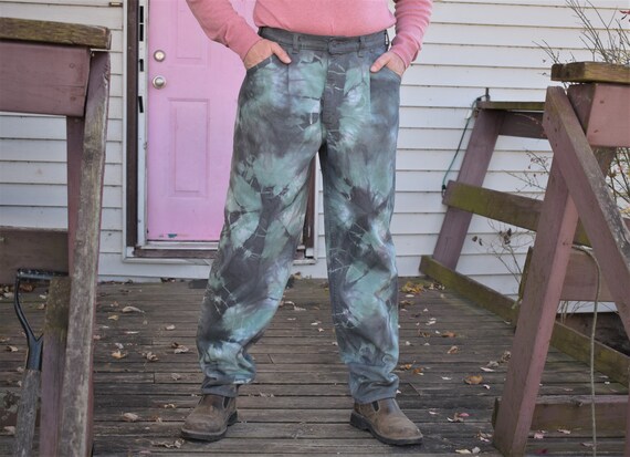 80s 36 x 32 Levis 510 Pleated High Waisted Tie Dye