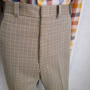 Vintage Men/'s 70/'s Niver Western Wear Houndstooth Pants W33 Straight Leg