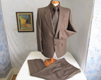 70s 42R Bartley Men's Suit Brown