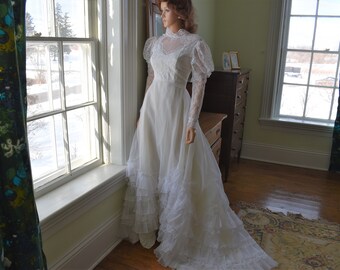 80s wedding dress puffy sleeves