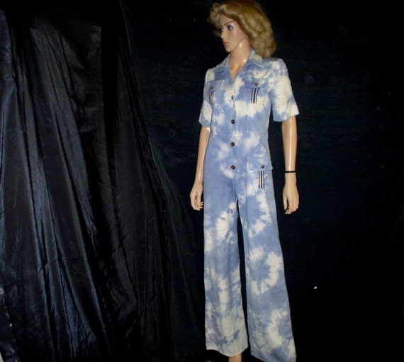 70s M JUMPSUIT Safari Bell Bottoms Elephant Pants
