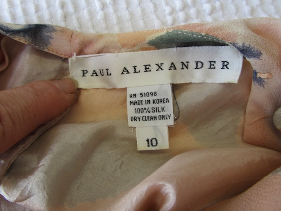 80s M 10 Paul Alexander Silk 2 pc Dress Skirt Sui… - image 9