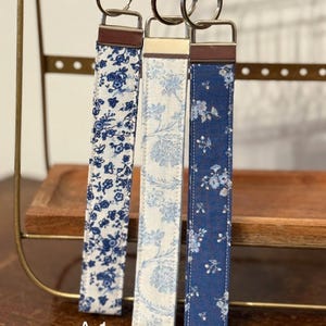 Handmade Keychain Wristlet | Fabric Wristlet Strap | Cotton Key Fob | Keyring Wristlet | Cottagecore Accessory