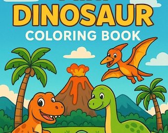 Mini Dinosaur Coloring Book – 20 Printable Pages for Kids (A4 & US ...