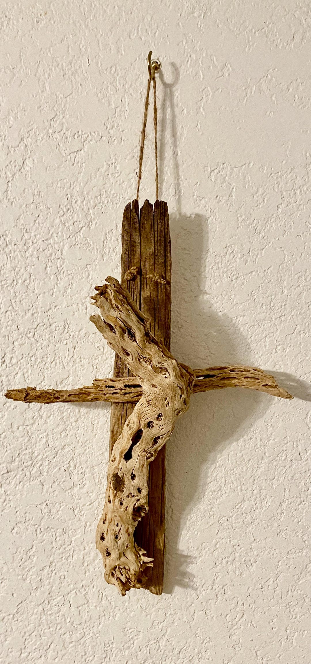 Cholla and Driftwood Wall Cross - Rustic Spiritual Sculpture 15