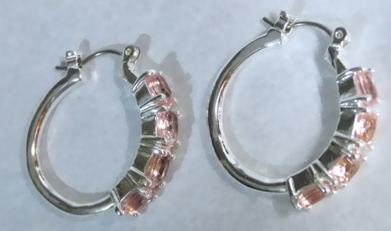 Avon Birthstone Colored Hoop Pierced Earrings - O… - image 3