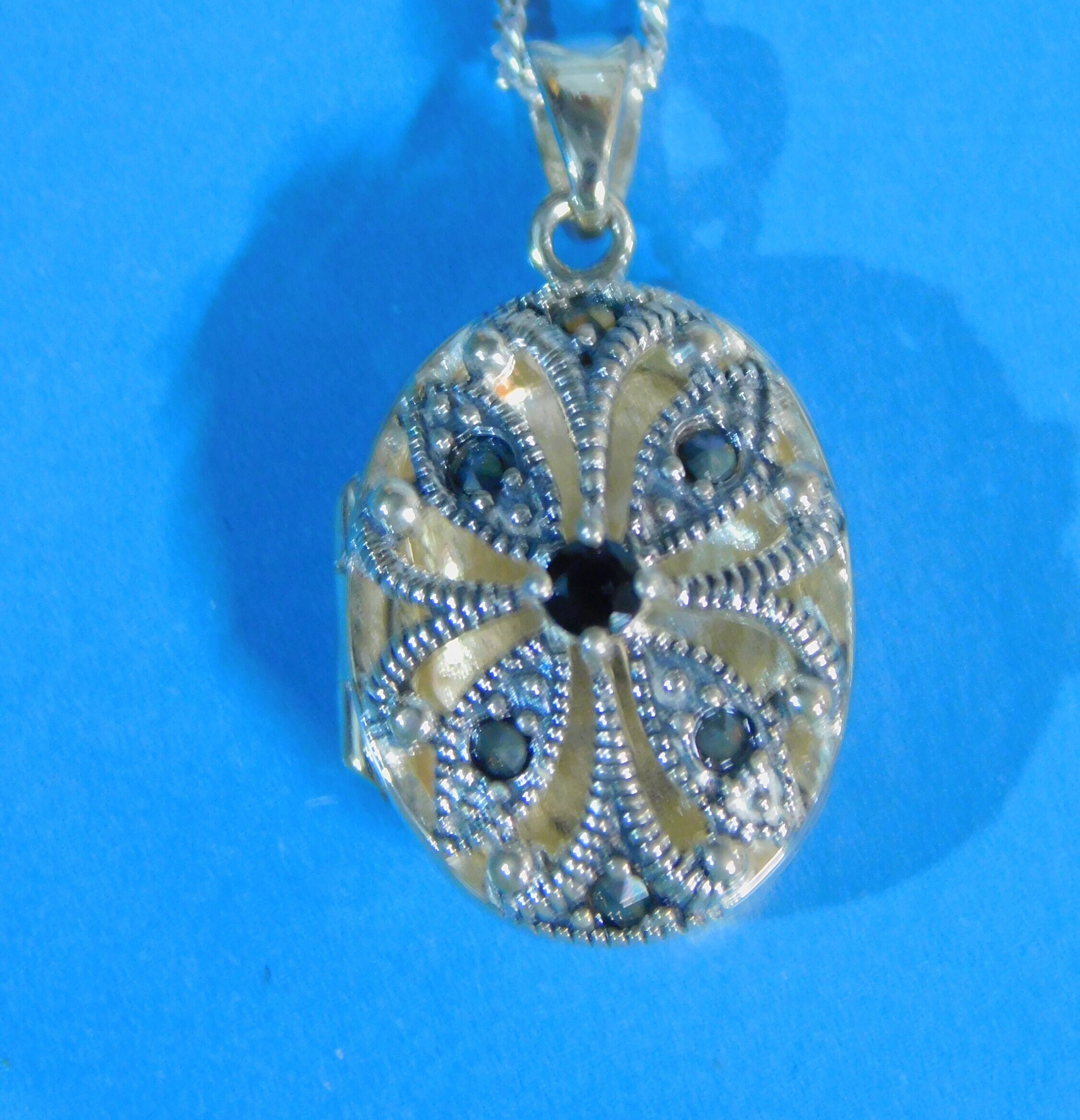 Avon Sterling Silver Genuine Onyx Locket in Velvet Box New in Etsy