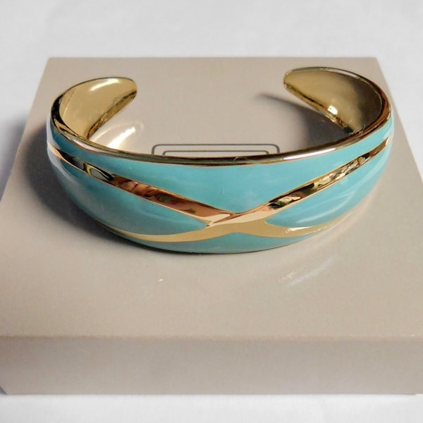 Vintage Avon FASHION PASTEL COLLECTION Bracelet - Turquoise-colored, 1987 ~~ New in Box
