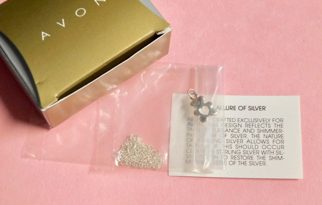 Vintage Avon Sterling Silver TEDDY BEAR Necklace, 1999 New in Box Etsy