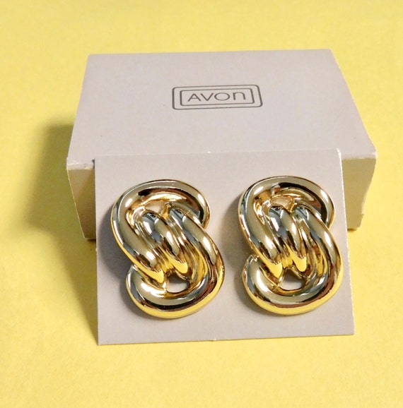 Vintage Avon GOLDEN SCULPTURE Pierced Earrings, 1… - image 4