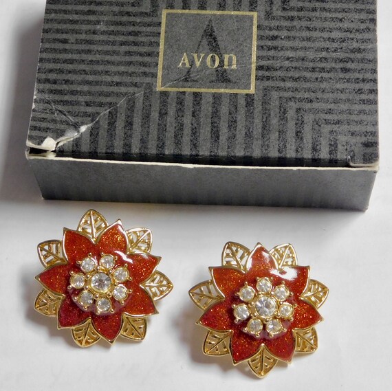 Vintage Avon FESTIVE SPARKLE Pierced Earrings - R… - image 5