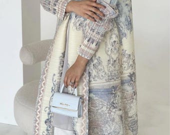 Almaira- Pleated Open Abaya Kimono Style – Elegant Modest Fashion | Casual Abaya Coat for Everyday Wear