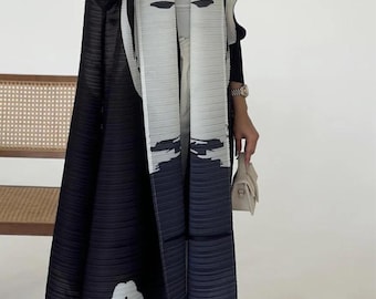 Panda - Pleated Open Abaya Kimono Style – Elegant Modest Fashion | Casual Abaya Coat for Everyday Wear