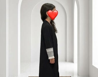 Keffiyeh black Abaya for children