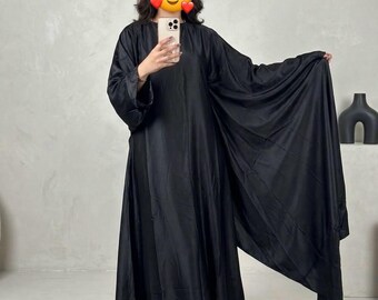 Pleated Kimono Abaya - Lightweight Polyester