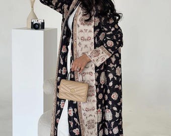 Pleated Open Abaya Kimono – Elegant Modest Fashion Coat