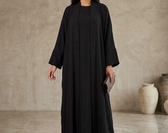 Open Kimono black Abaya