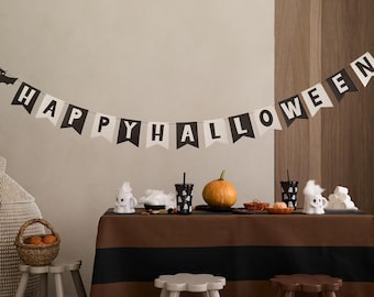 Happy Halloween Paper Garland: Bats & Pennant Banner - 98"