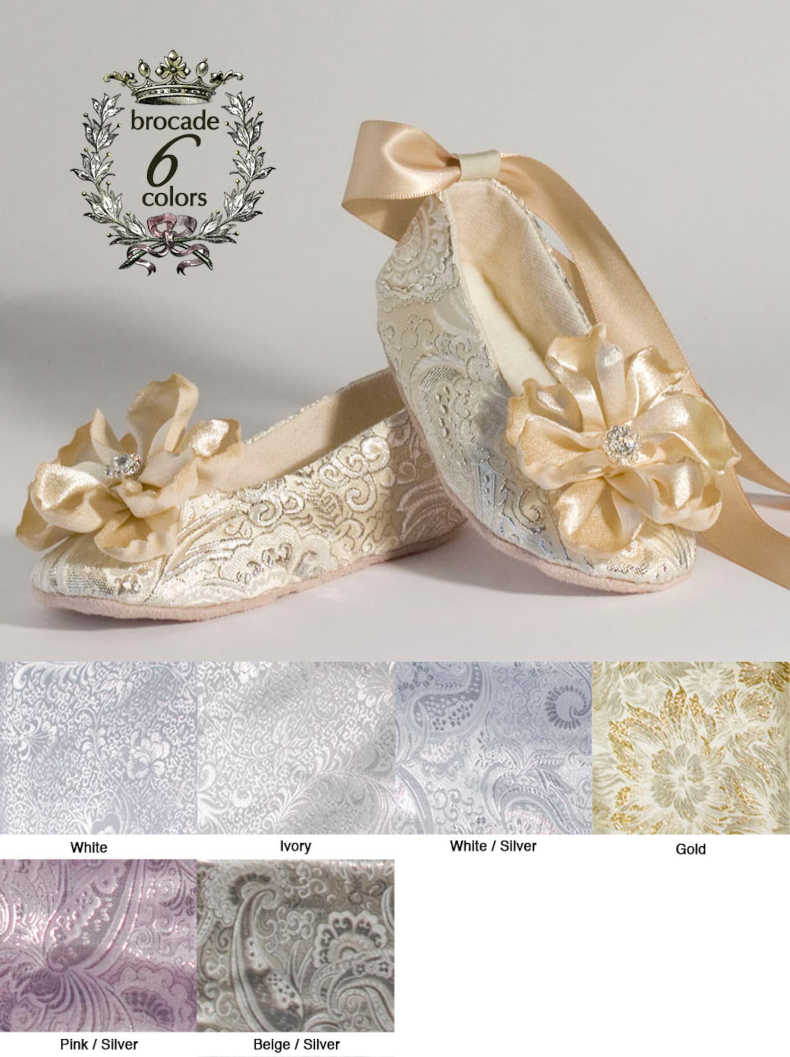 champagne ballet slipper, beige toddler flower girl shoe, also gold, ivory, white, pink, christening, little girl shoe, baby sou