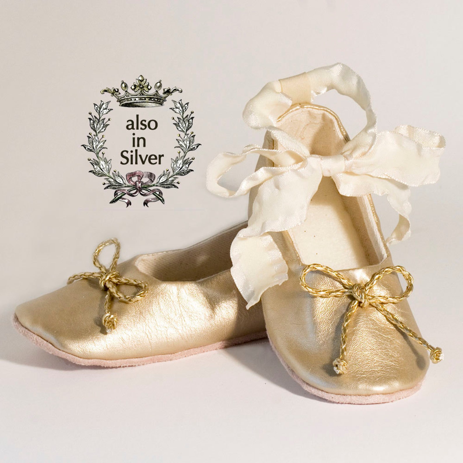 Gold Baby Shoe, Toddler Ballet Slipper, Gold Flower Girl Shoe, Ballet ...