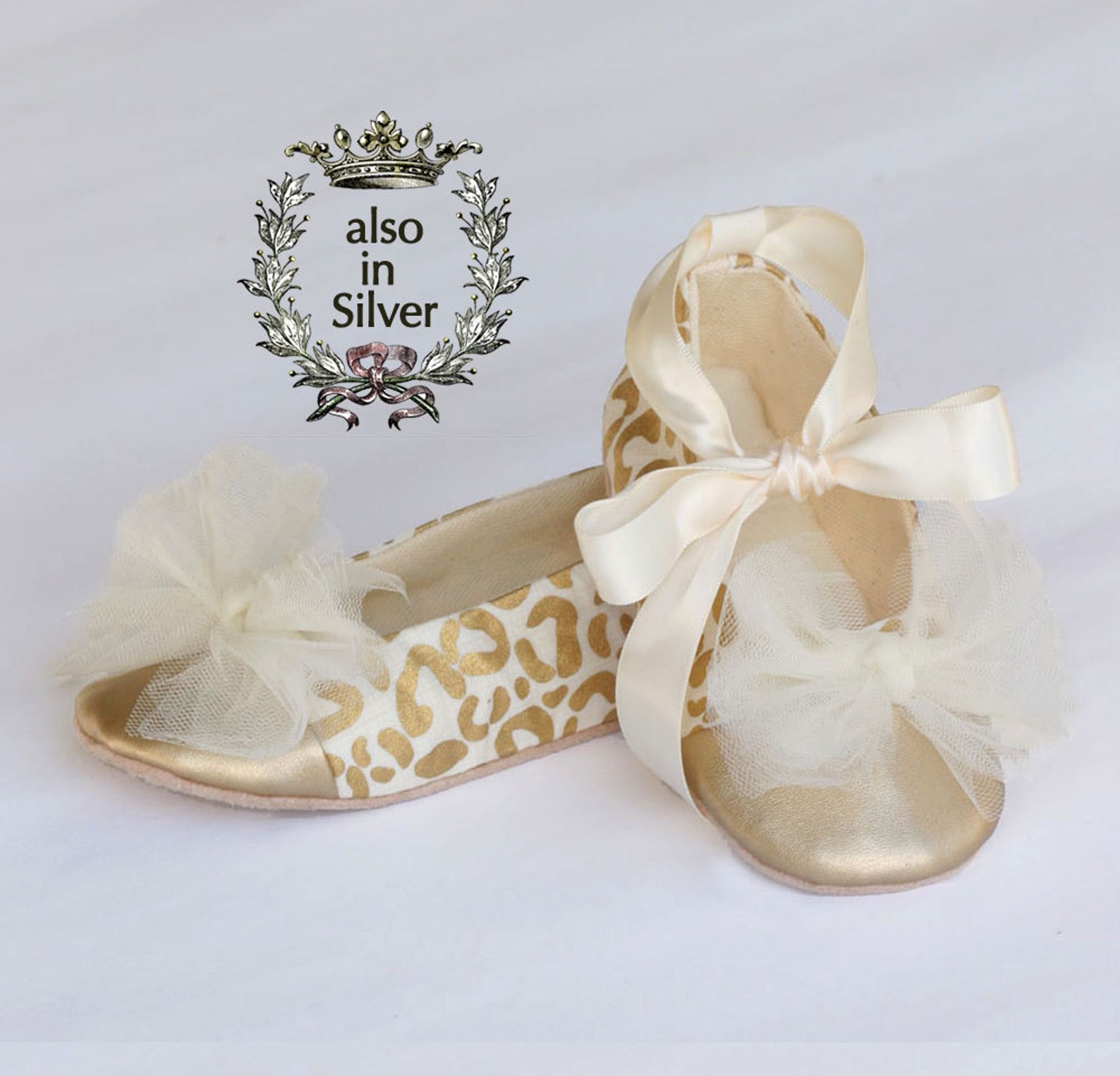 easter gold baby shoe, gold toddler ballet slipper, animal leopard print, little girls wedding shoe, holiday baby shoe, baby sou