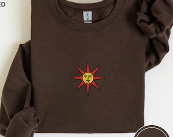 Embroidered Warrior Of Sunlight Sweatshirt, Solaire Praise the Sun Crewneck