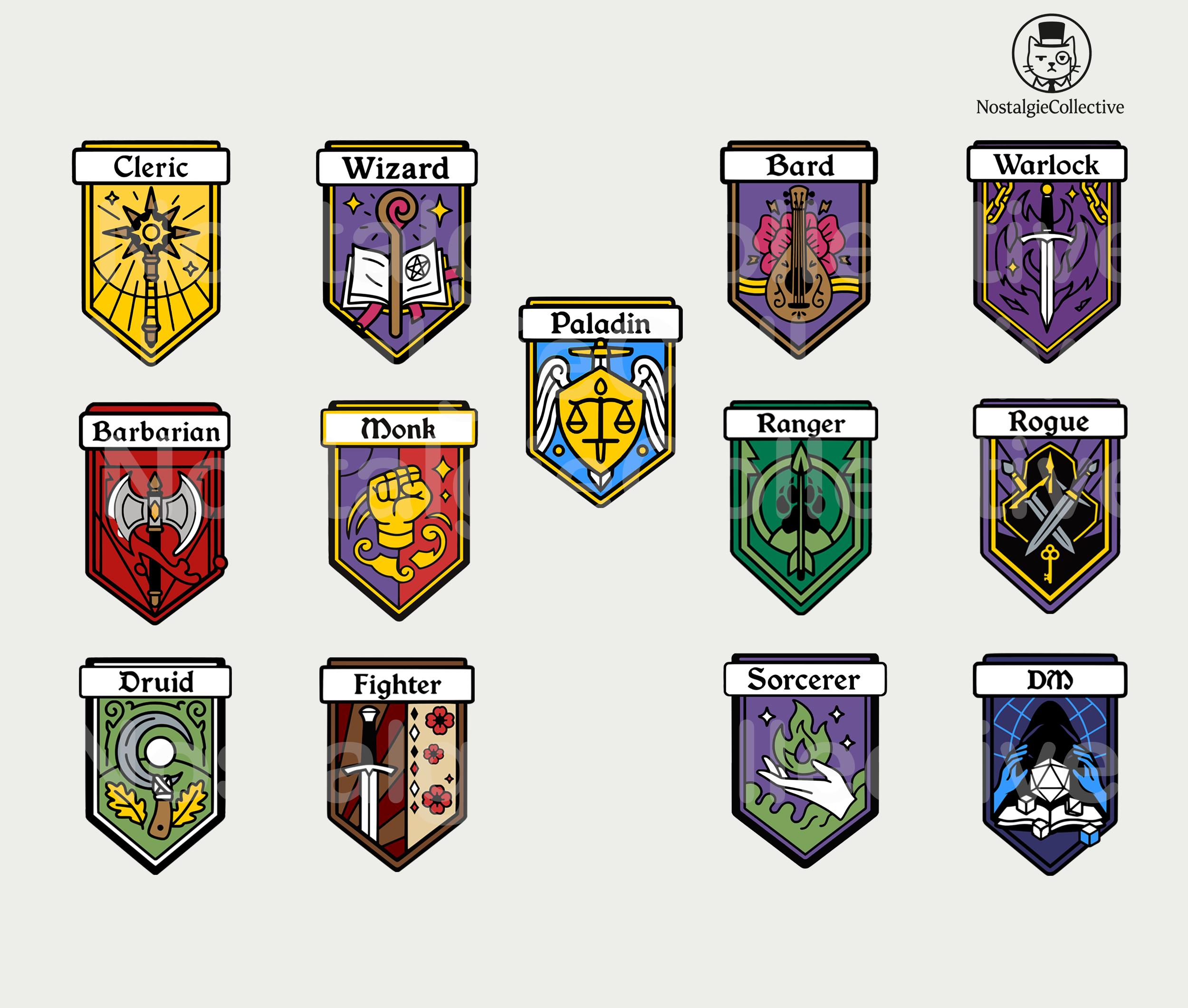 Comfort Colors Dnd Embroidered Class Emblem T-shirt, RPG Class Shirt - Etsy