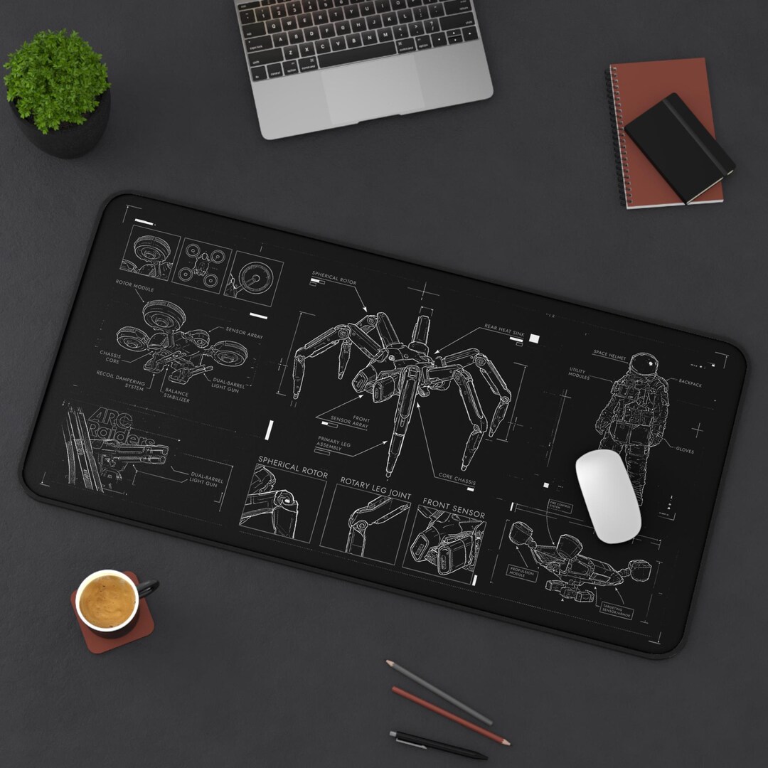 Blueprint Table Mat Blueprint ARC Shooter Desk Mat, Sci-fi Mouse Pad, 16x32(40x80cm) - Etsy