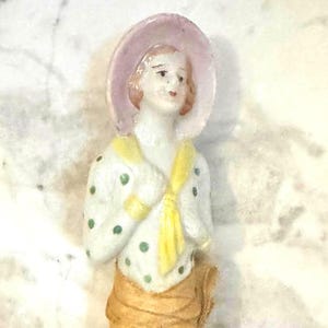 Vintage Porcelain Half Doll Broom/Brush