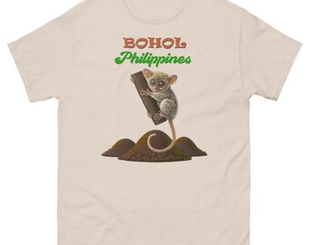 Bohol Philippines Tarsier and Chocolate Hills v2 T-Shirt (adult and youth sizes)