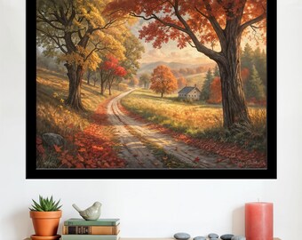 Country Road In Autumn - wall art print