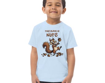 This Place Is Nuts child's T-shirt - Funny cartoon squirrel tee (infant, toddler, and youth sizes)