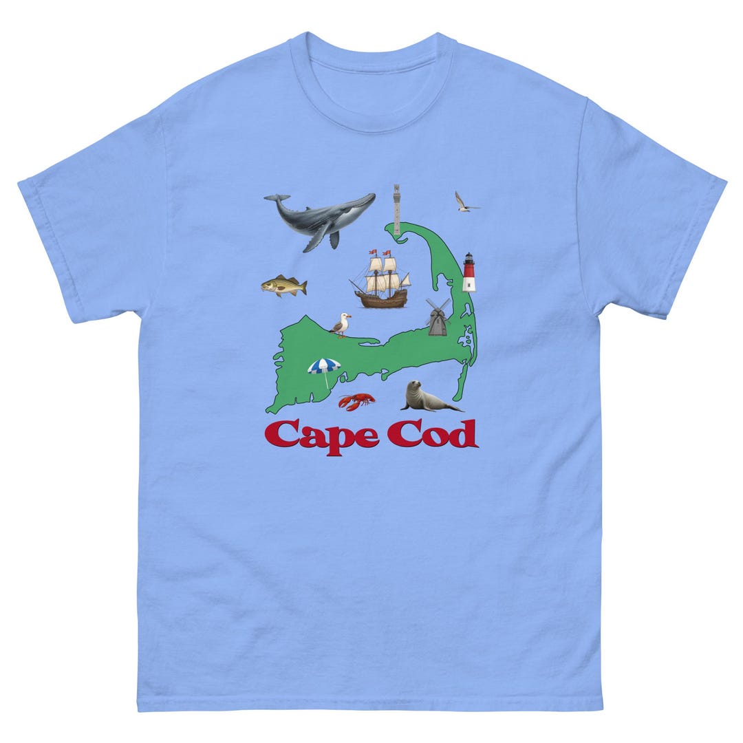 Simple Cape Cod Icon Cape Cod Map and Symbols T-shirt (adult and Youth Sizes) - Etsy