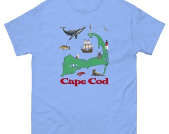 Cape Cod Map and Symbols T-Shirt (adult and youth sizes)