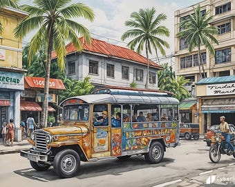 Philippines Jeepney - wall art print
