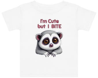 Slow Loris - I'm Cute But I Bite Children's T-Shirt (infant, toddler, and youth sizes)