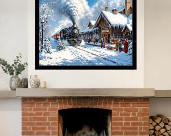The Morning Train Arrives at Centerville Depot - wall art print