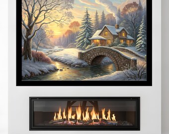 Winter at the Littleton Bridge - wall art print